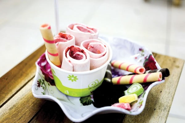 Hướng dẫn làm kem cuộn thái lan